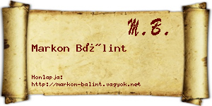 Markon Bálint névjegykártya